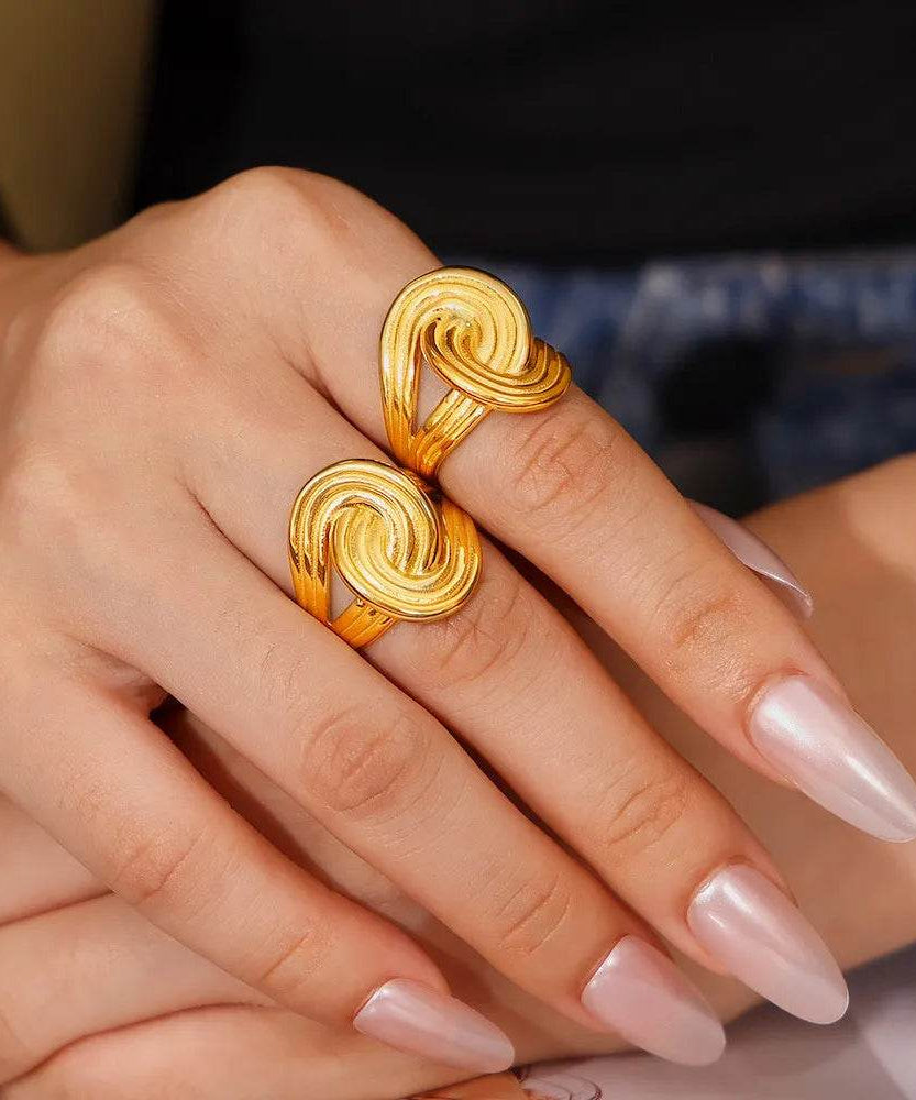 18K Gold-Plated Twisted Ring - ELY VESSA LLC