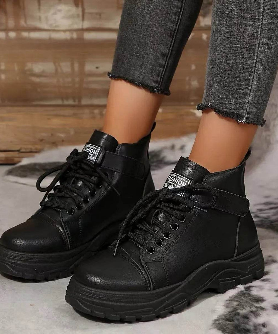 Lace Up Platform Combat Boots - ELY VESSA LLC