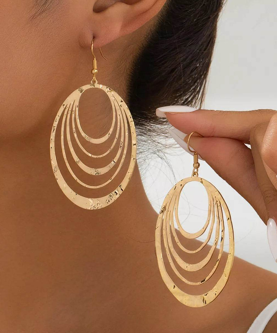 18K Gold-Plated Layered Hoop Earrings - ELY VESSA LLC