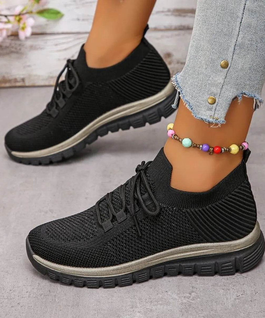 Breathable Mesh Lace Up Athletic - ELY VESSA LLC