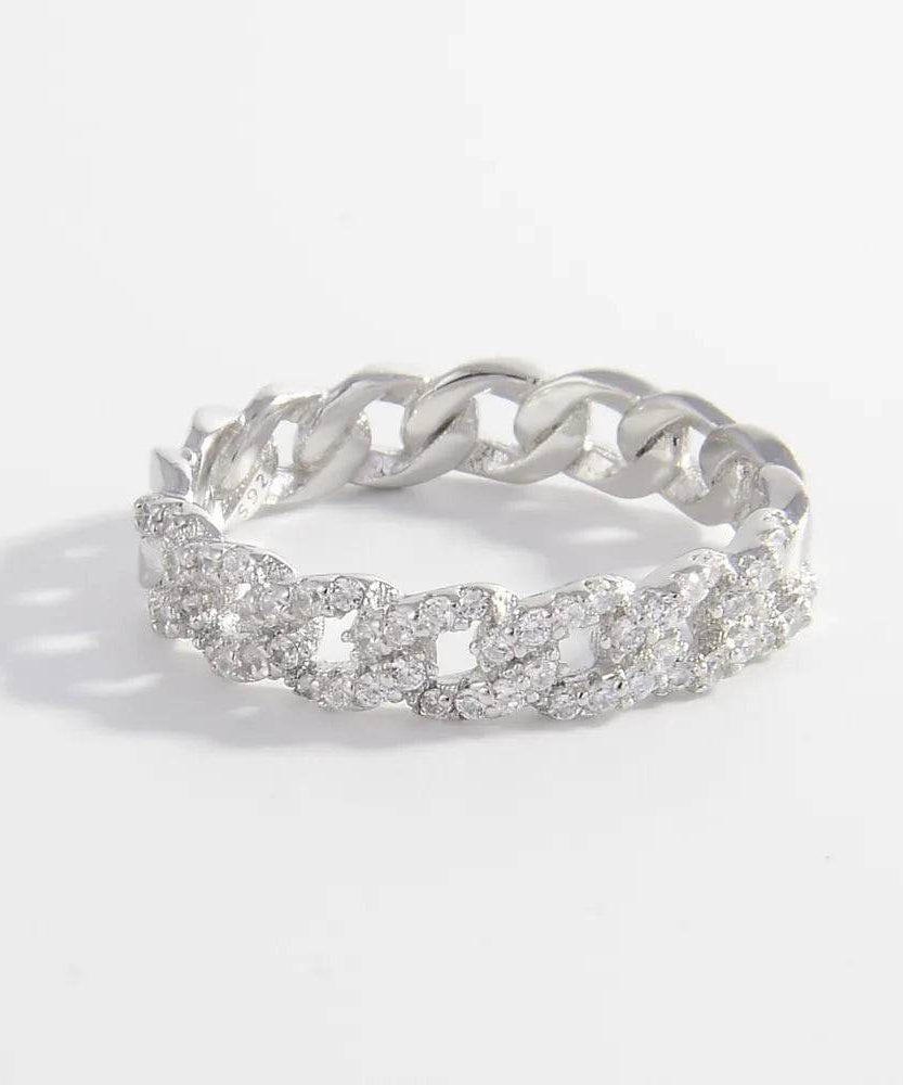 925 Sterling Silver Inlaid Zircon Ring - ELY VESSA LLC