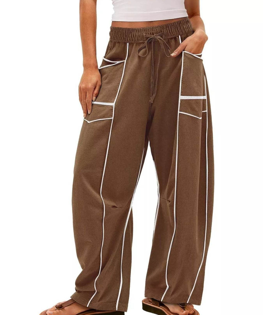 Drawstring Wide Leg Pants - ELY VESSA LLC