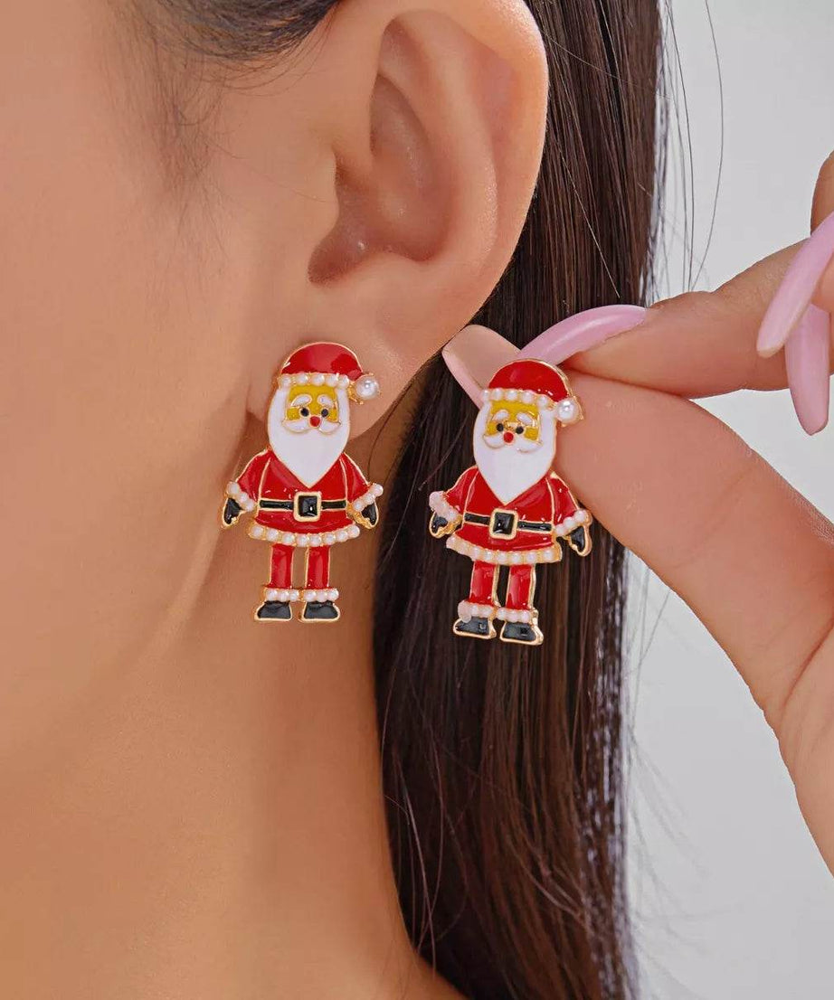 Christmas Santa Claus Stud Earrings - ELY VESSA LLC