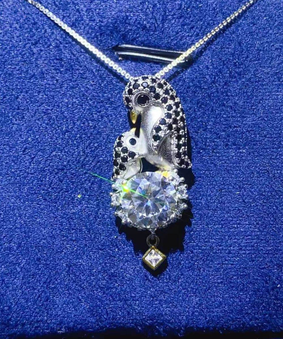2 Carat Moissanite 925 Sterling Silver Necklace - ELY VESSA LLC