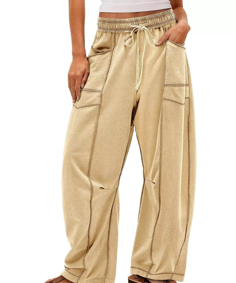 Drawstring Wide Leg Pants - ELY VESSA LLC