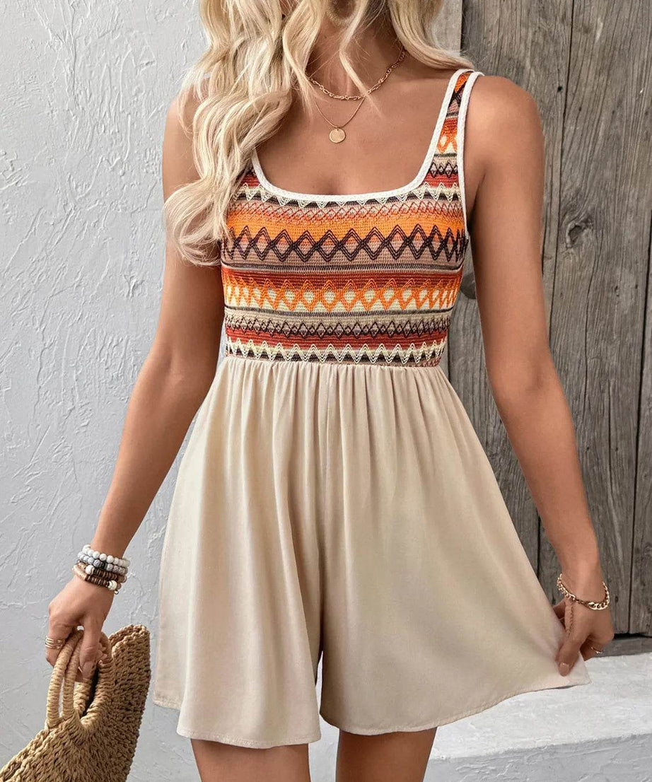 Wide Strap Casual Romper - ELY VESSA LLC