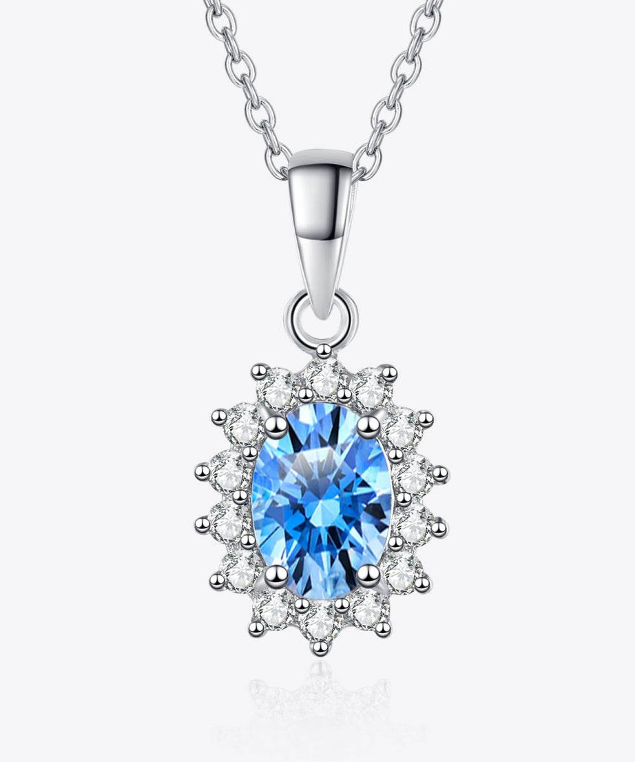 1 Carat Moissanite 925 Sterling Silver Necklace - ELY VESSA LLC