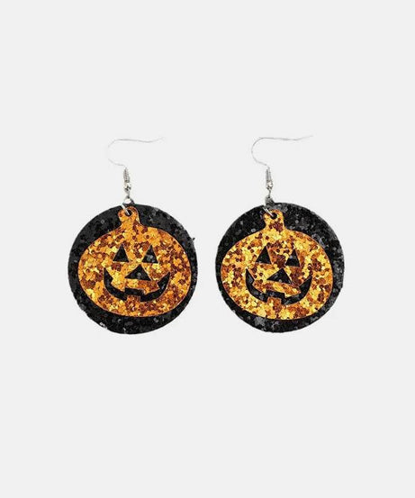 PU Leather Pumpkin Earrings - ELY VESSA LLC