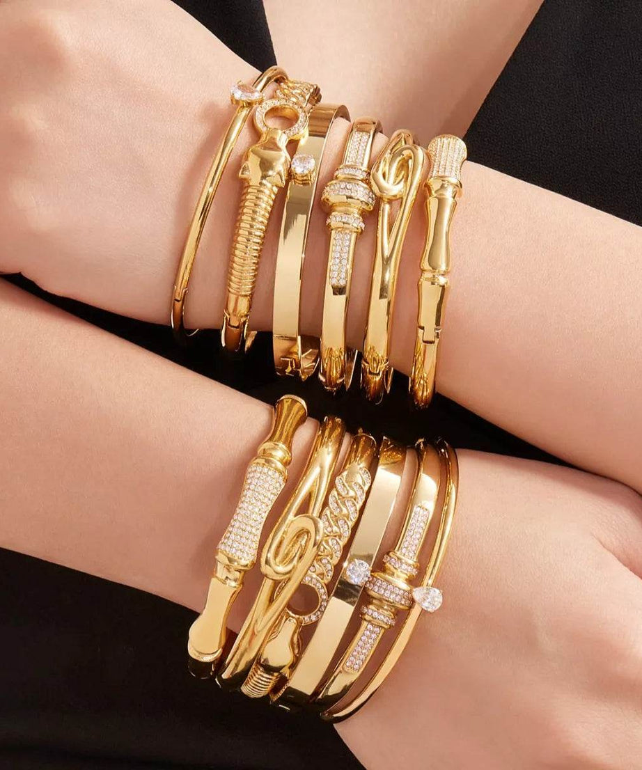 18K Gold-Plated Zircon Bracelet - ELY VESSA LLC