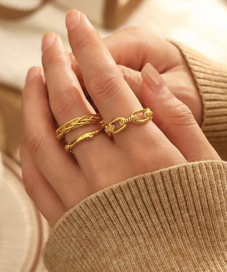 18K Gold-Plated Open Ring - ELY VESSA LLC