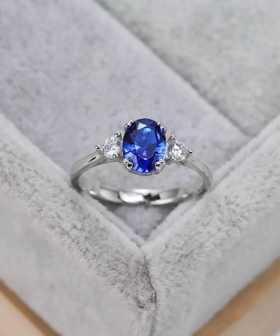 925 Sterling Silver Oval Ring - ELY VESSA LLC