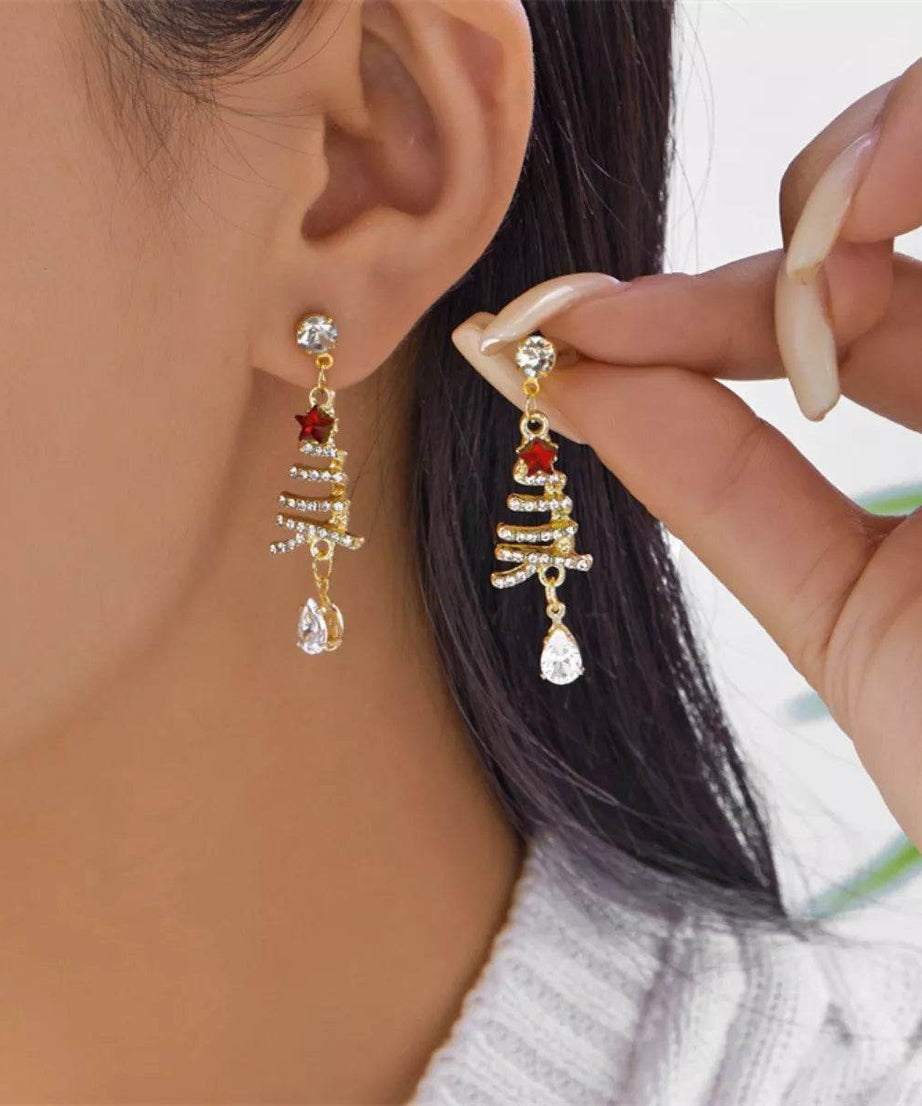 18K Gold-Plated Christmas Tree Earrings - ELY VESSA LLC