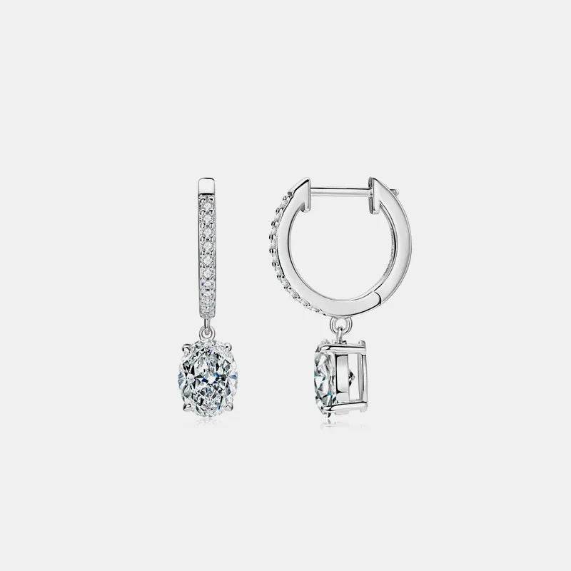 3 Carat Moissanite 925 Sterling Silver Earrings - ELY VESSA LLC