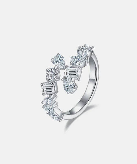 2.6 Carat Moissanite 925 Sterling Silver Bypass Ring - ELY VESSA LLC