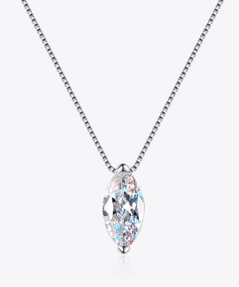 1 Carat Moissanite 925 Sterling Silver Necklace - ELY VESSA LLC