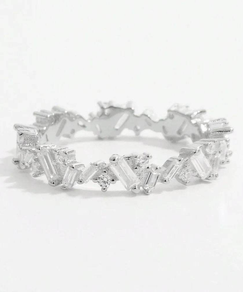 925 Sterling Silver Inlaid Zircon Ring - ELY VESSA LLC