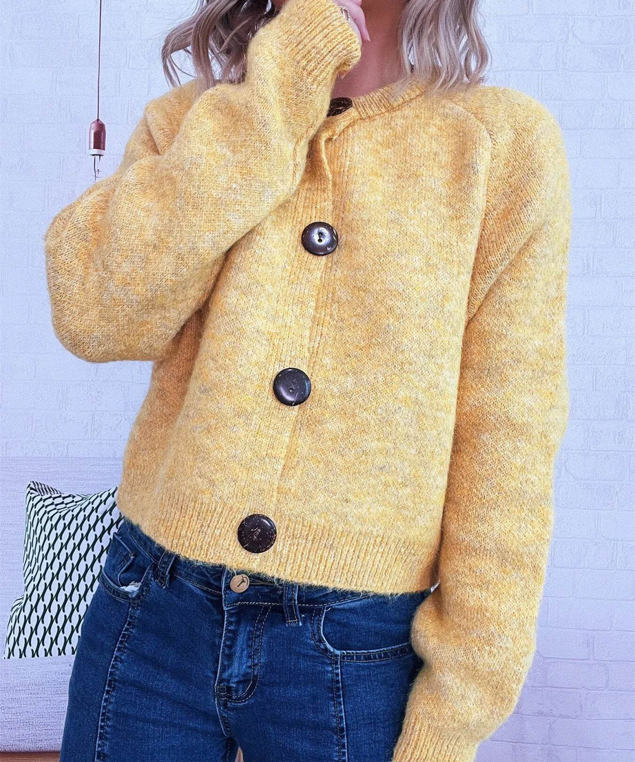 Button-Up Raglan Sleeve Cardigan - ELY VESSA LLC