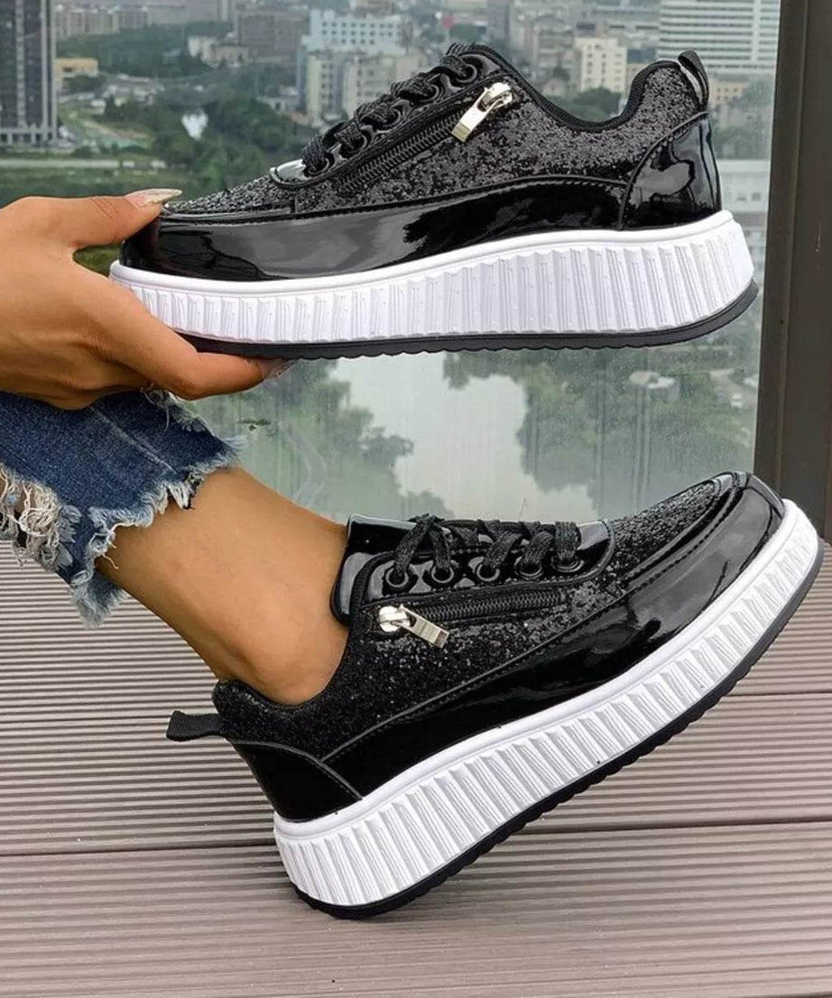 Lace Up Platform Sneakers - ELY VESSA LLC