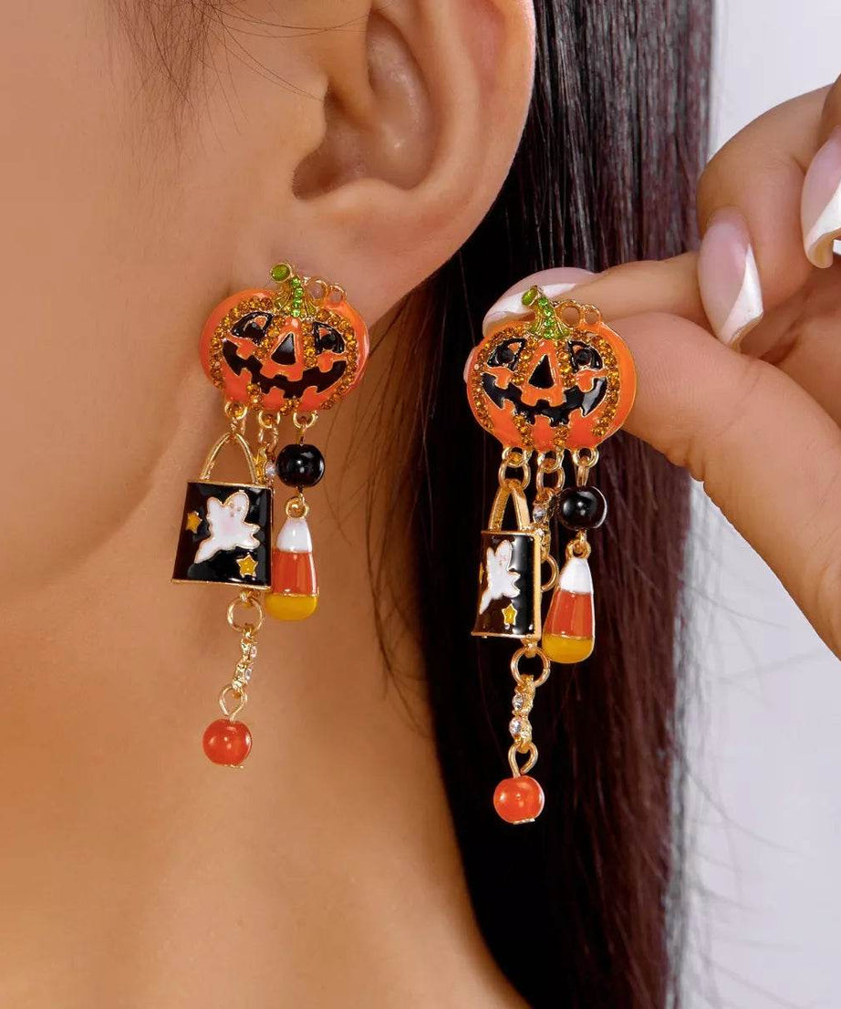 Halloween Pumpkin Drop Earrings - ELY VESSA LLC