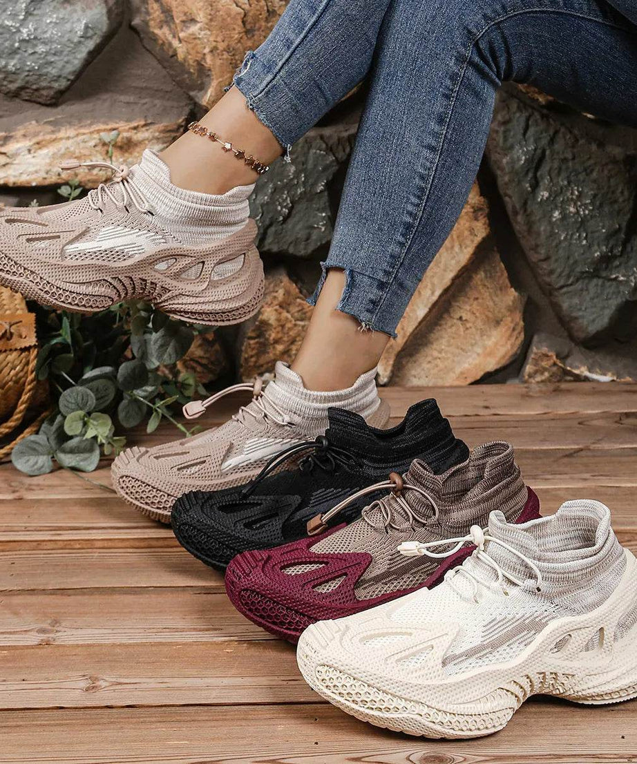Lace Up Mesh Athletic - ELY VESSA LLC