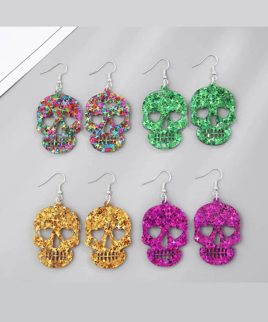 Acrylic Skull Drop Earrings - ELY VESSA LLC