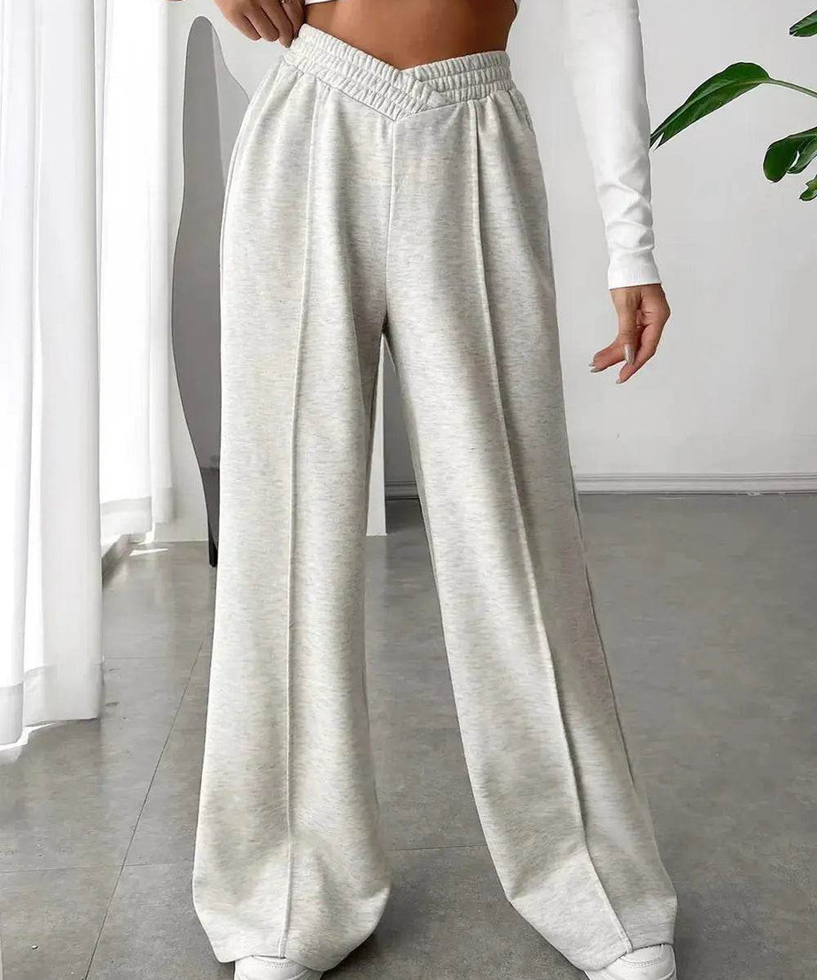 Elastic Waist Wide Leg Pants - ELY VESSA LLC