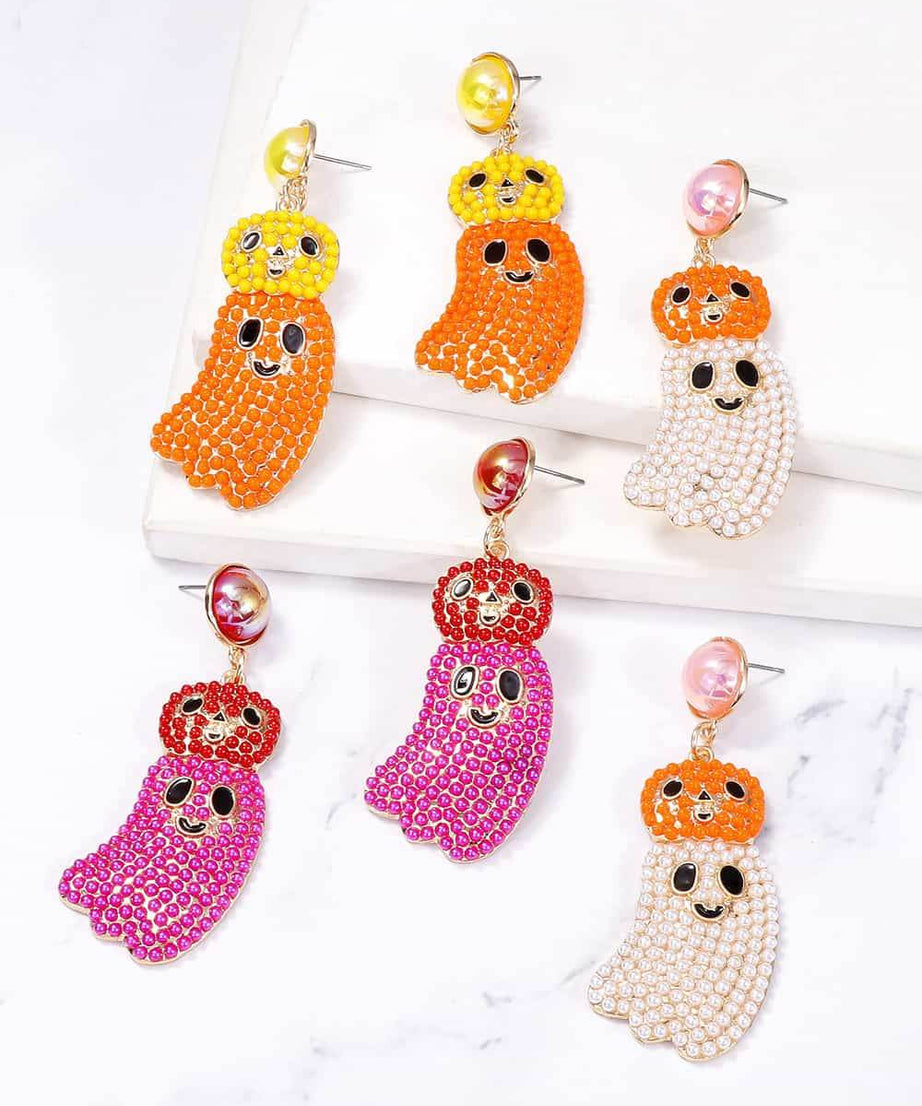 Halloween Ghost Shape Dangle Earrings - ELY VESSA LLC