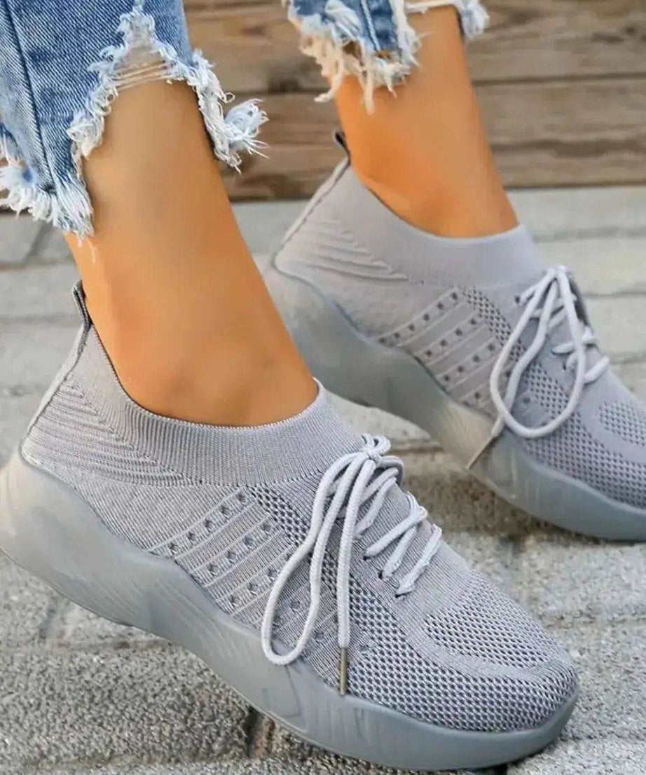 Mesh Round Toe Flat Athletic - ELY VESSA LLC