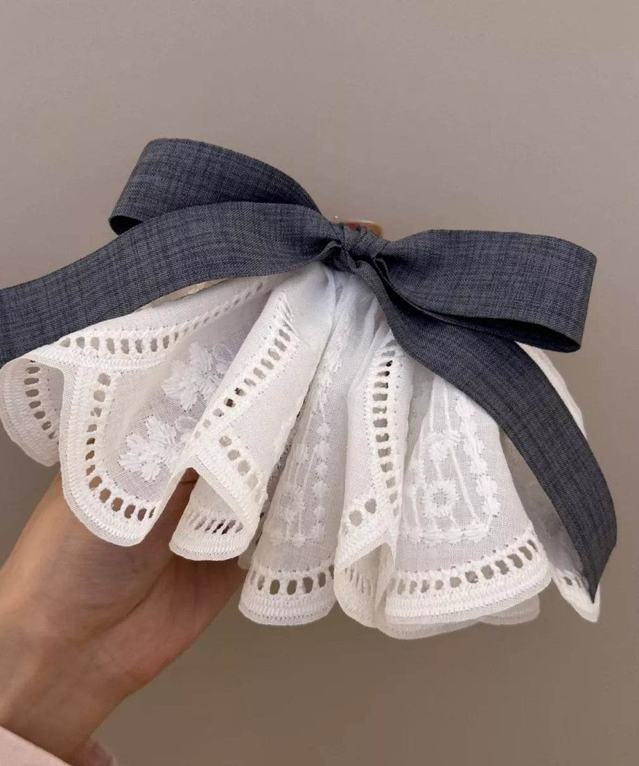 Lace Hair Clip with Ribbon - ELY VESSA LLC