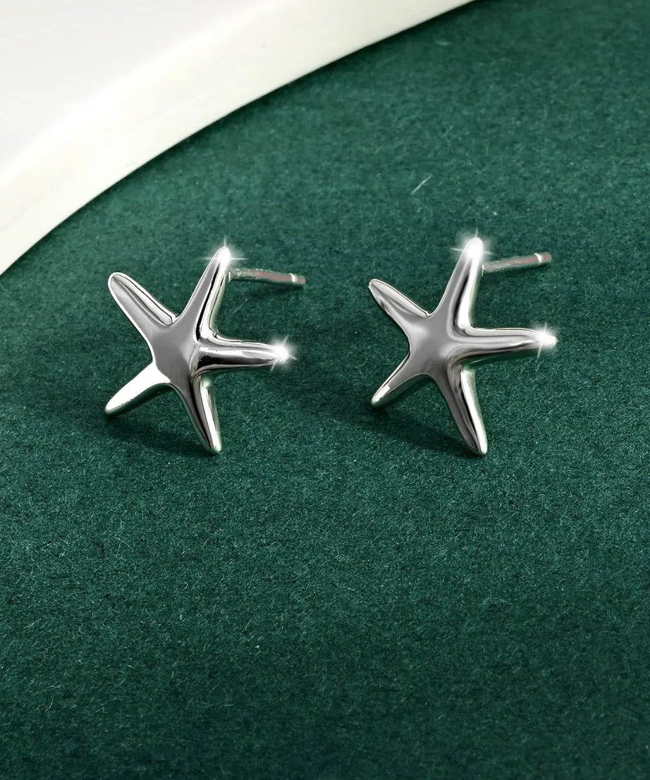 925 Sterling Silver Star Stud Earrings - ELY VESSA LLC