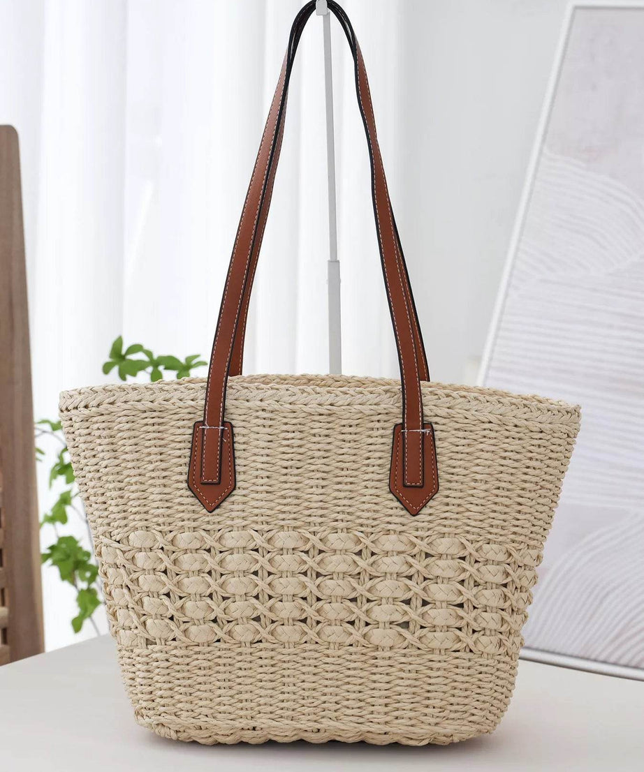Woven Straw Tote Bag - ELY VESSA LLC