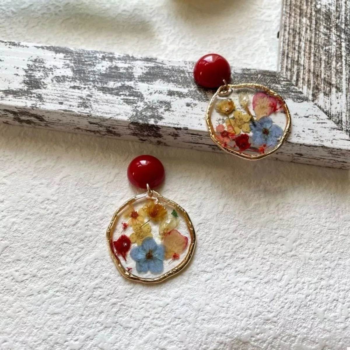 18K Gold-Plated Flower Dangle Earrings - ELY VESSA LLC