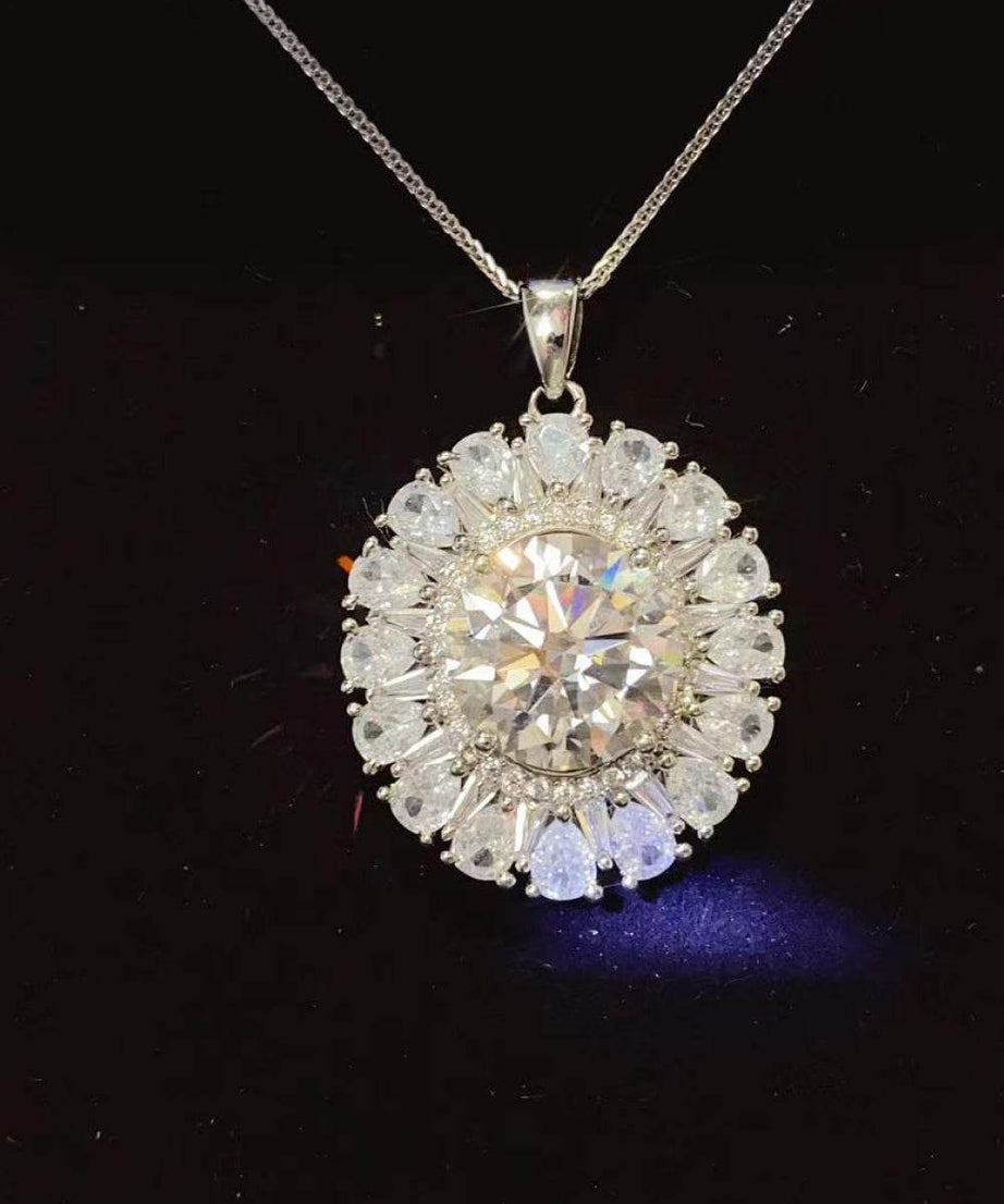 5 Carat Moissanite 925 Sterling Silver Necklace - ELY VESSA LLC