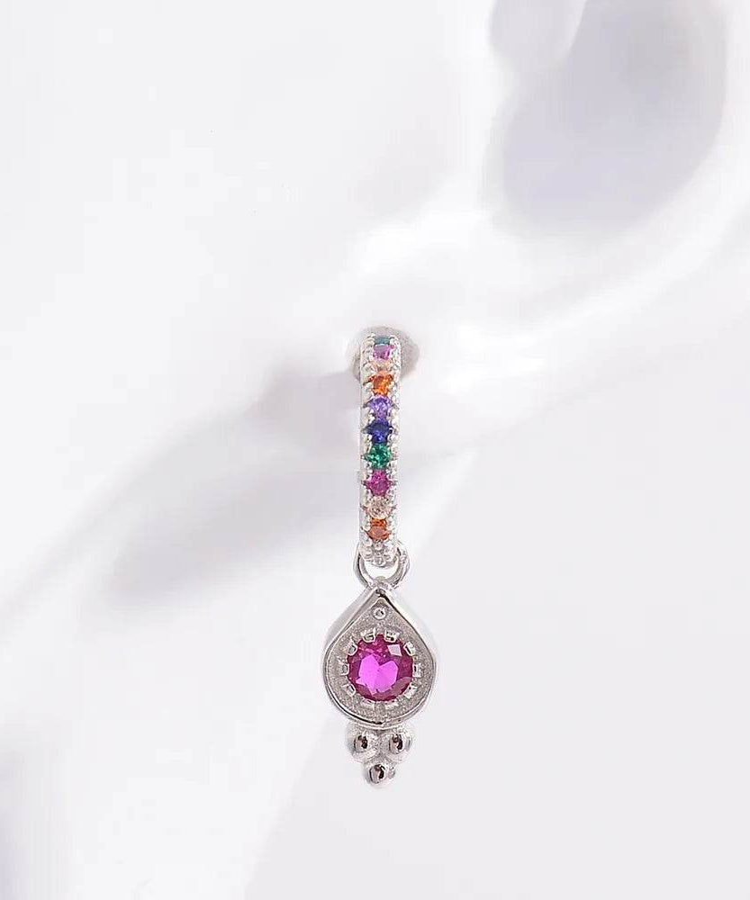 925 Sterling Silver Inlaid Zircon Earrings - ELY VESSA LLC