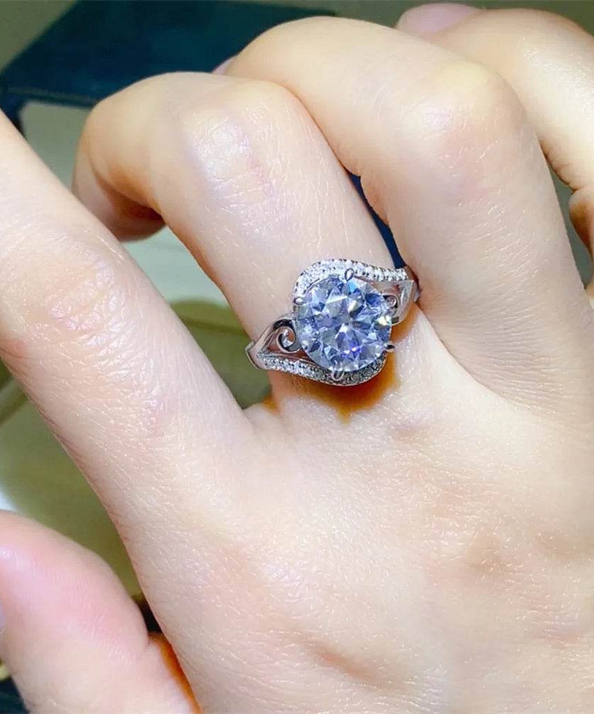 3 Carat Moissanite 925 Sterling Silver Ring - ELY VESSA LLC