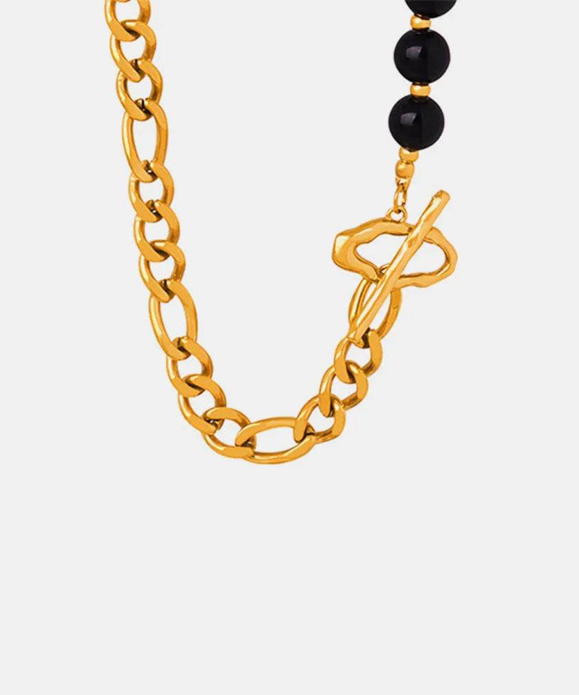 Bead Detail Chunky Chain Necklace - ELY VESSA LLC