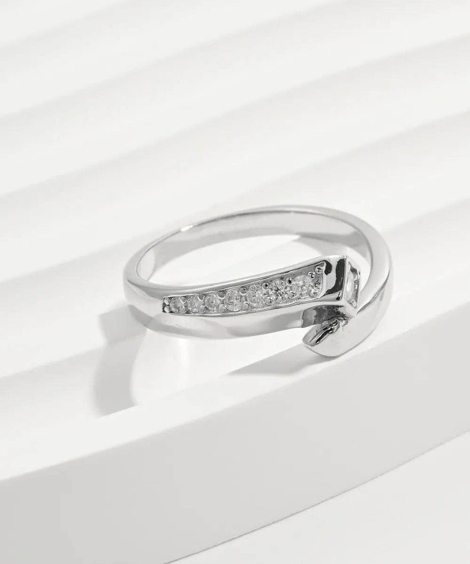 925 Sterling Silver Inlaid Zircon Ring - ELY VESSA LLC