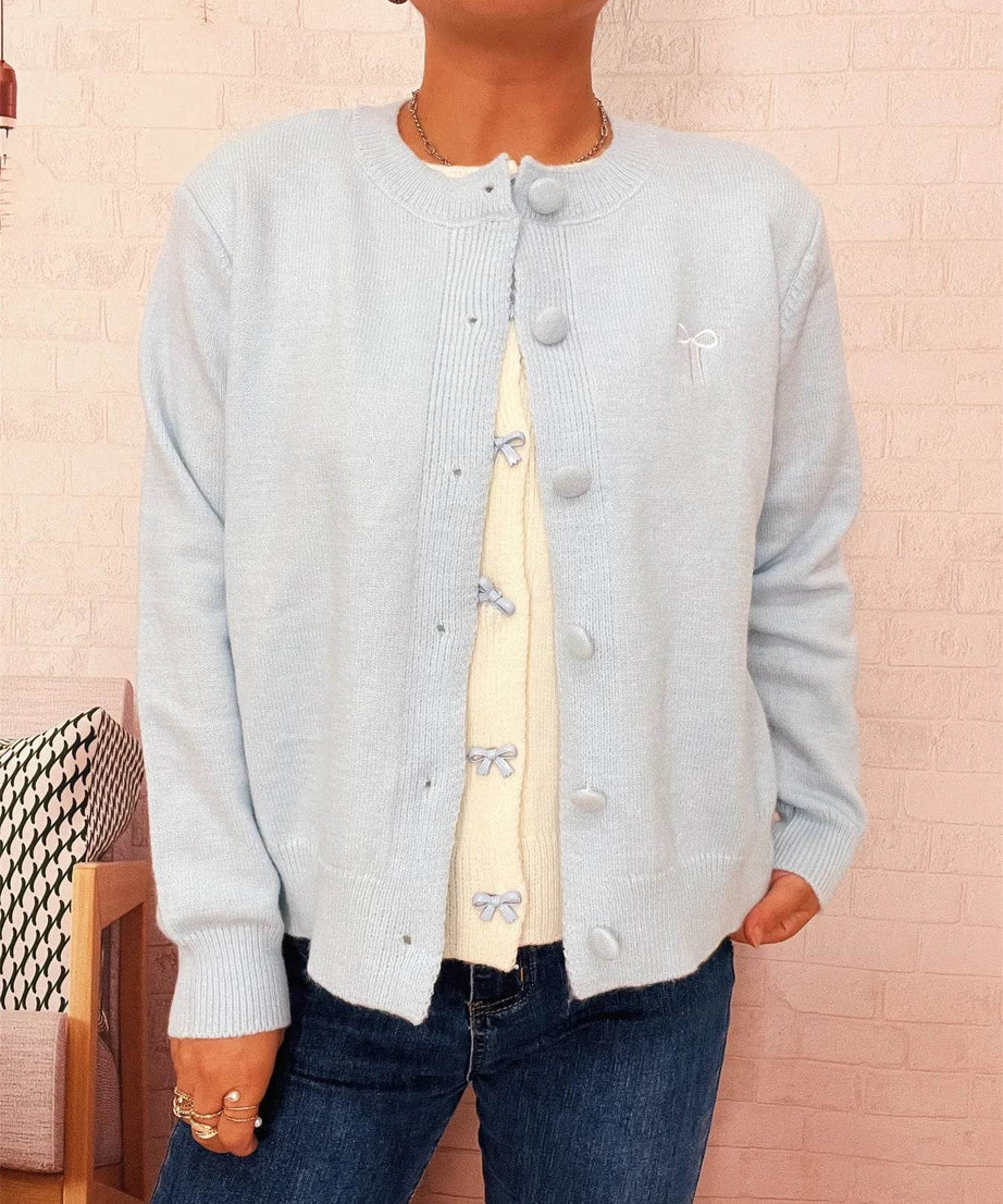 Button-Up Long Sleeve Cardigan - ELY VESSA LLC