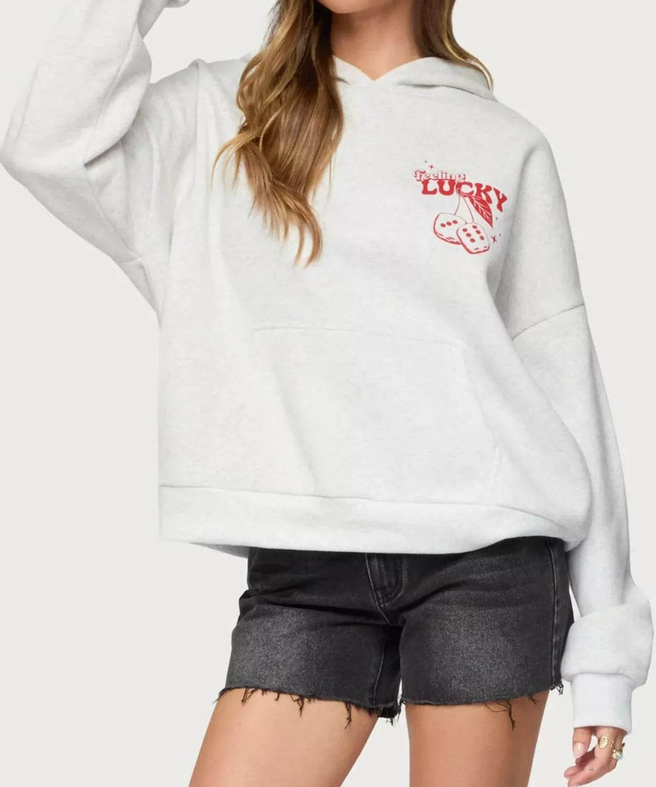Drop Shoulder Graphic Hoodie with Kangaroo Pocket - ELY VESSA LLC