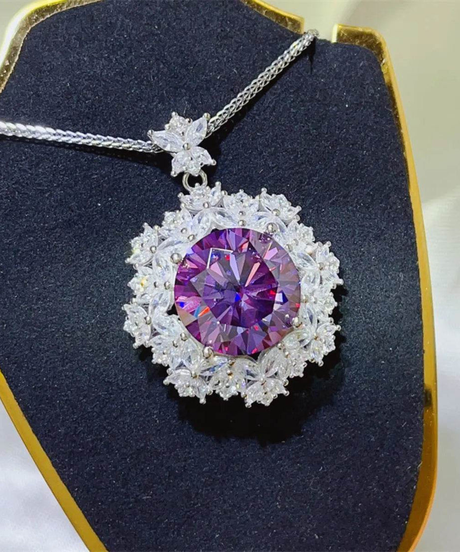 10 Carat Moissanite 925 Sterling Silver Necklace - ELY VESSA LLC