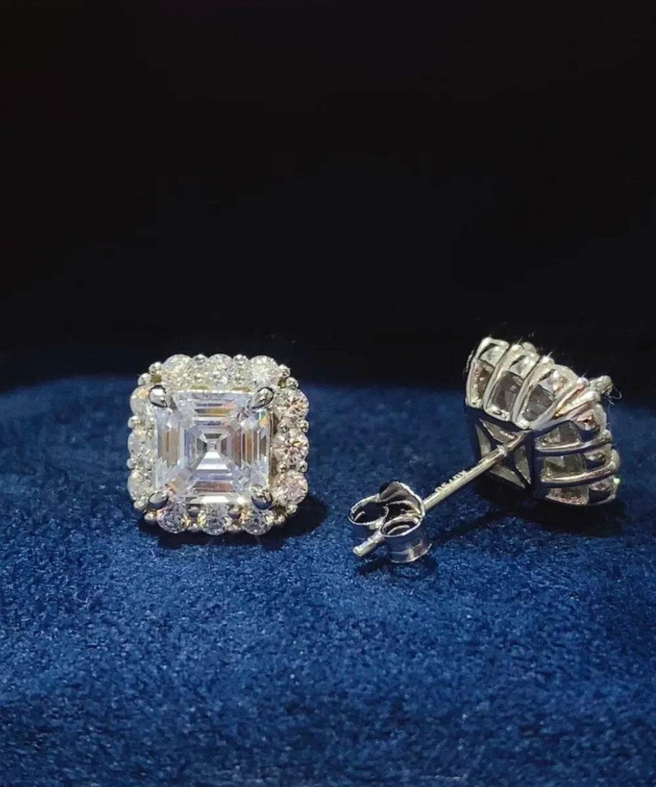 2 Carat Moissanite 925 Sterling Silver Stud Earrings - ELY VESSA LLC