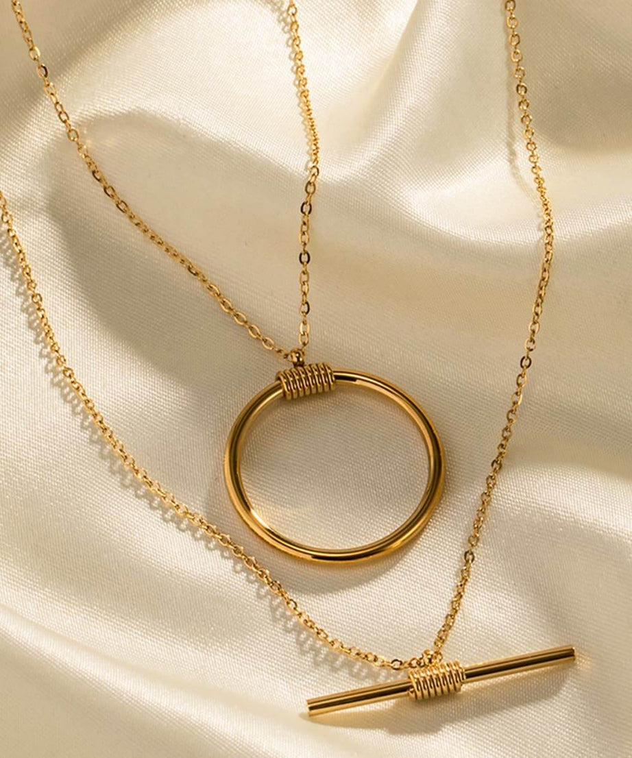 Double-Layered Stainless Steel Necklace - ELY VESSA LLC