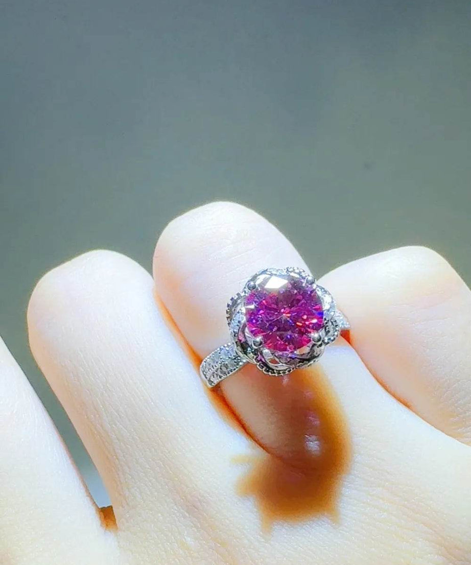 2 Carat Moissanite 925 Sterling Silver Flower Shaper Ring - ELY VESSA LLC