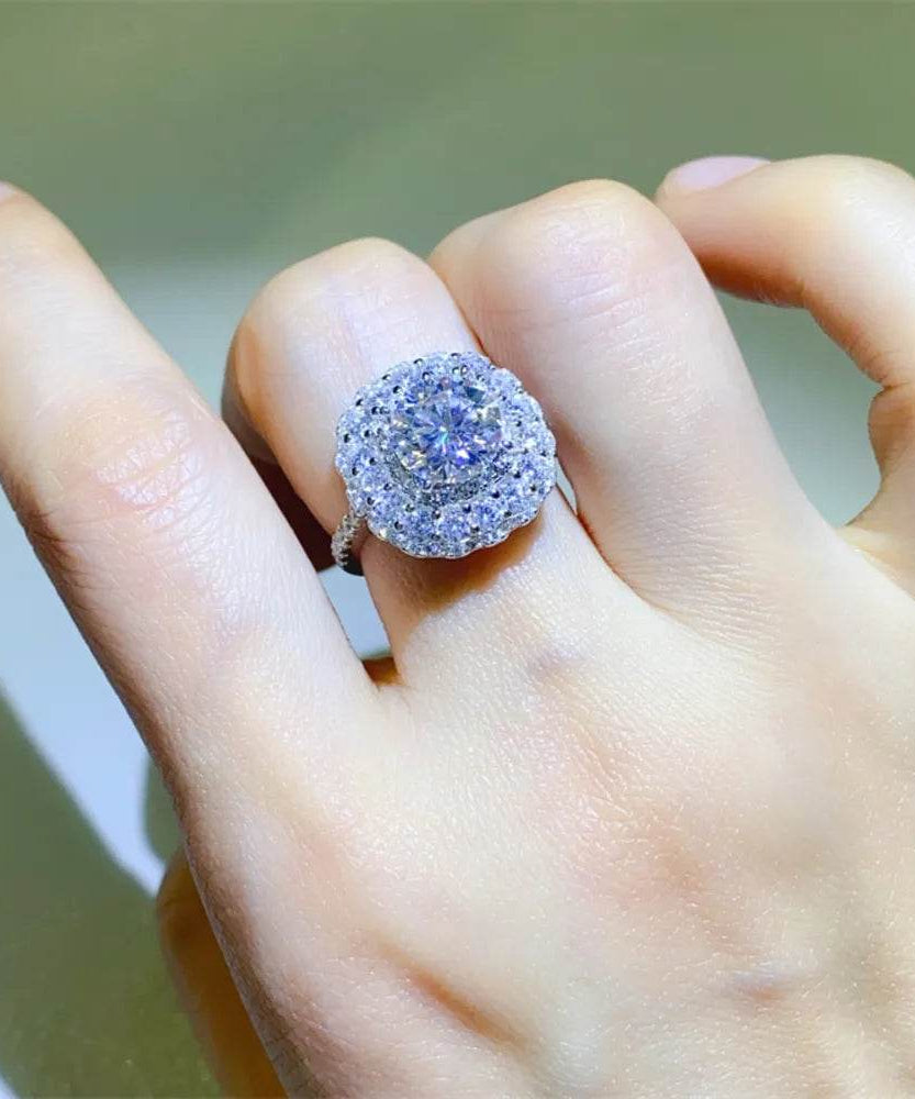 2 Carat Moissanite 925 Sterling Silver Ring - ELY VESSA LLC