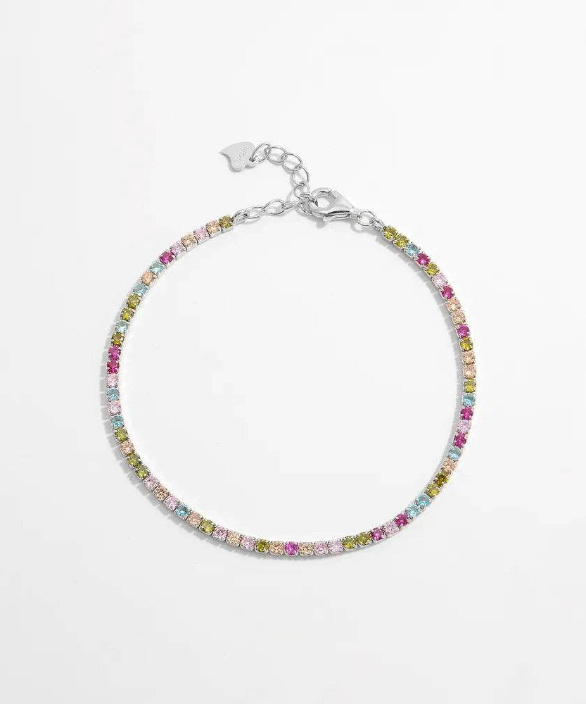 Inlaid Zircon 925 Sterling Silver Bracelet - ELY VESSA LLC