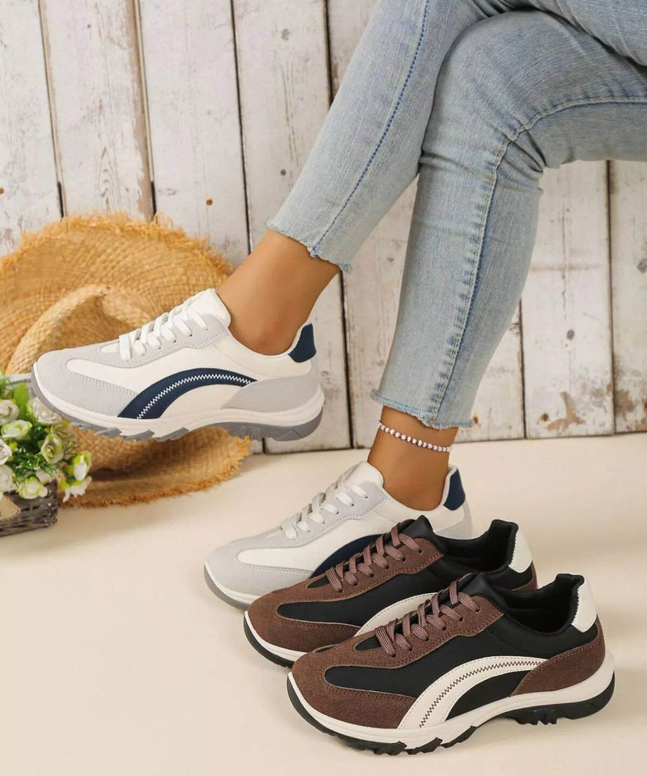 Contrast Lace Up Athletic - ELY VESSA LLC