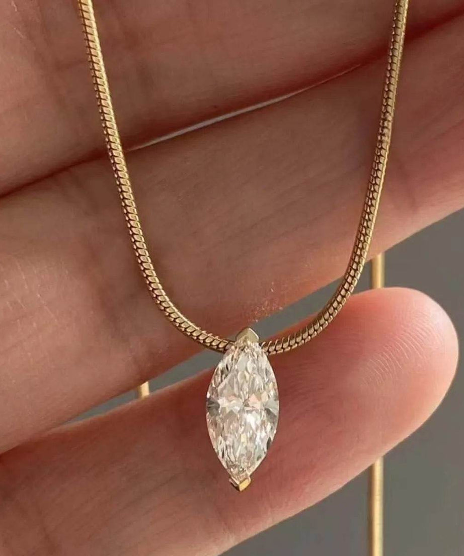 1 Carat Moissanite 925 Sterling Silver Necklace - ELY VESSA LLC