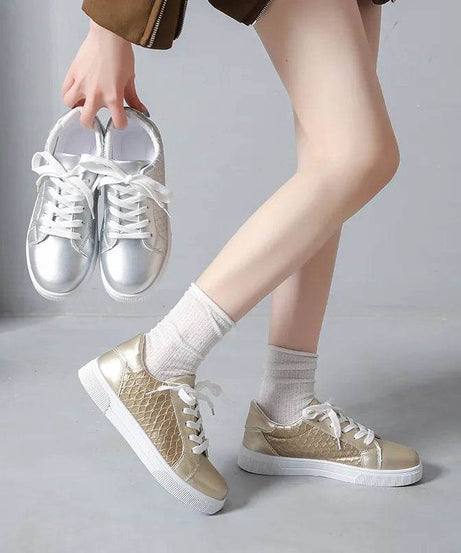 Round Toe Lace Up Sneakers - ELY VESSA LLC