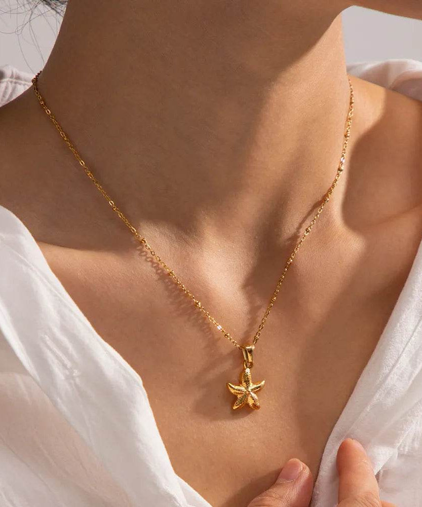 18K Gold Plated Starfish Pendant Necklace - ELY VESSA LLC