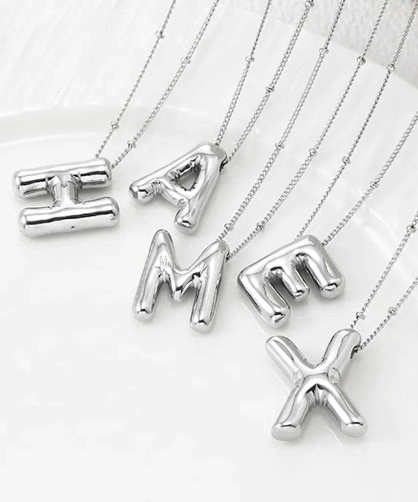 Copper Bubble Letter Pendant Necklace - ELY VESSA LLC